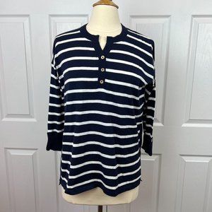 Faraway Sweater by Lilly Pulitzer Size XS FITS LARGER True Navy Moonlight Stripe